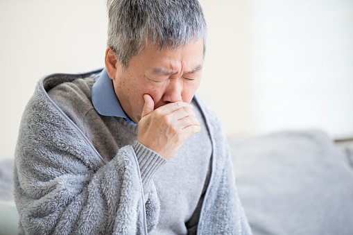 Asian Elderly Sick Man Cough Stock Photo - Download Image Now - Coughing,  Senior Adult, Cold And Flu - iStock